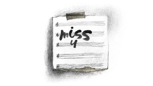 Miss You Note in retro style with alpha channel