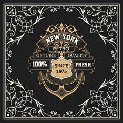 Nautical design with baroque frame