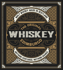 Retro whiskey label. Vector