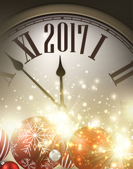 Naklejka na ściany i meble 2017 New Year background.