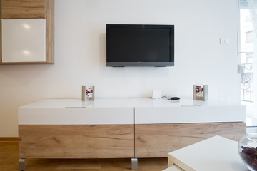 Tv in a modern living room interior