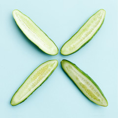 Sliced cucumber pattern X - 121908305