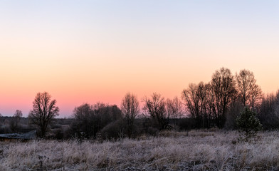 cold countryside dawn