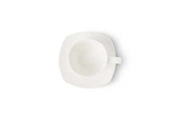 Top view of Empty coffee isolated on white background