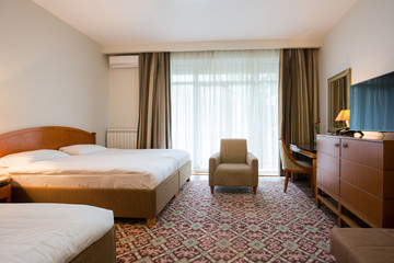 Elegant hotel bedroom interior