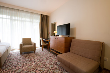 Elegant hotel bedroom interior