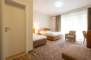 Elegant hotel bedroom interior