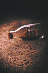 Fototapeta na wymiar Ship in a Bottle 