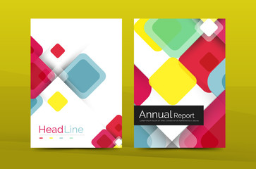 Modern square business annual report cover template