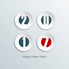 Happy new year 2017 greeting card. Vector illustration.