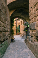 Ancient streets of the dying town in Italy, Civita di Bagnoregio