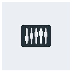 Fototapeta premium Equalizer flat icon, image jpg, vector eps, flat web, material icon, icon with grey background 