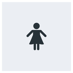 Woman flat icon, image jpg, vector eps, flat web, material icon, icon with grey background	