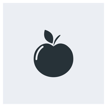 Apple flat icon, image jpg, vector eps, flat web, material icon, icon with grey background	