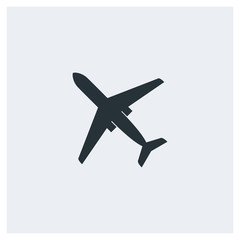 Plane flat icon, image jpg, vector eps, flat web, material icon, icon with grey background	