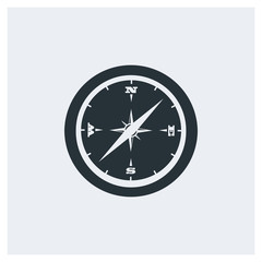 Compass flat icon, image jpg, vector eps, flat web, material icon, icon with grey background	