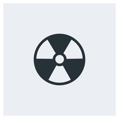 Nuclear radiation flat icon, image jpg, vector eps, flat web, material icon, icon with grey background	
