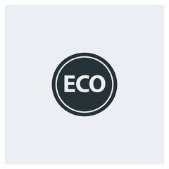 Eco sighn flat icon, image jpg, vector eps, flat web, material icon, icon with grey background	