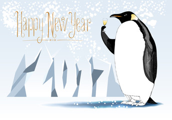 Happy new year 2017 vector seasonal greeting card