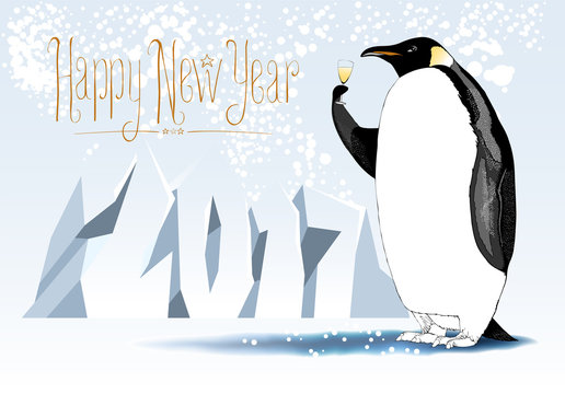 Happy new year 2017 vector seasonal greeting card