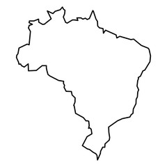Black contour map of Brazil