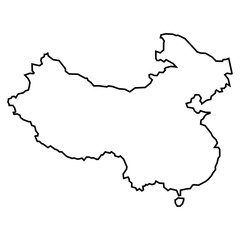 Black contour map of China