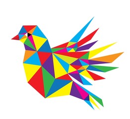 Geometric Flying Bird, polygonal art vector design