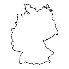 Black contour map of Germany