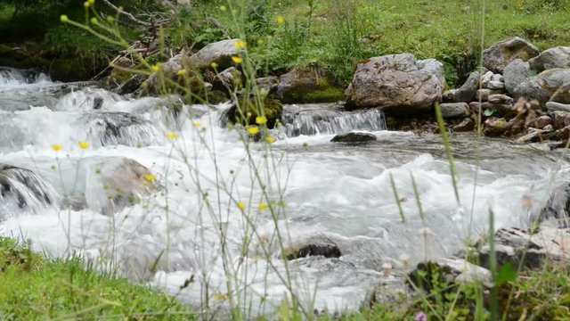 wild stream at Zillertal valley Schwarzachtal