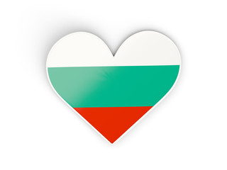 Flag of bulgaria, heart shaped sticker