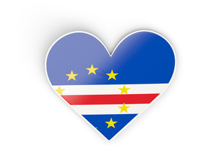 Flag of cape verde, heart shaped sticker
