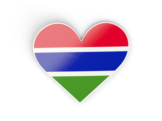 Flag of gambia, heart shaped sticker