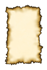Old paper with burnt edges