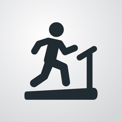 Icono plano cinta de correr sobre fondo degradado