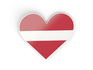 Flag of latvia, heart shaped sticker