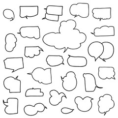 Fototapeta premium set of speech bubble doodle draw vector