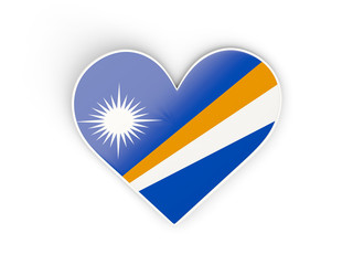 Flag of marshall islands, heart shaped sticker