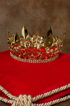 Royal crown on pillow