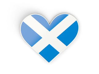 Flag of scotland, heart shaped sticker