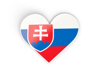 Flag of slovakia, heart shaped sticker