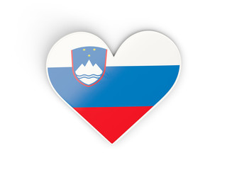 Flag of slovenia, heart shaped sticker