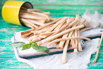 Italian breadsticks. Grissini
