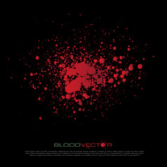 Abstract Blood splatter isolated on Black background, vector des