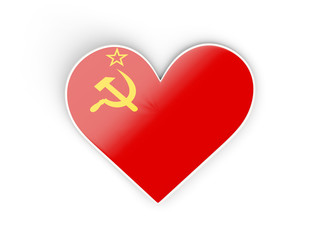 Flag of ussr, heart shaped sticker