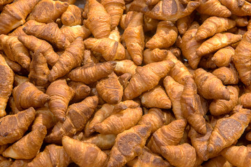Fototapeta premium Fresh croissant on market stall