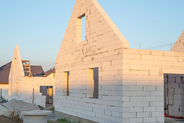 house builded from aerated concrete blocks
