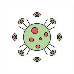 Complex Bacteria virus flat sign icon on background