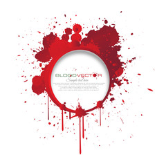 Blood splatter isolated on white background, vector design