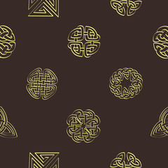 Seamless pattern with irish geometric ornament for your design