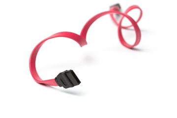 Cable computer bus with plug isolated on white background